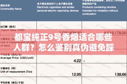 都宝纯正9号香烟适合哪些人群？怎么鉴别真伪避免踩坑？
